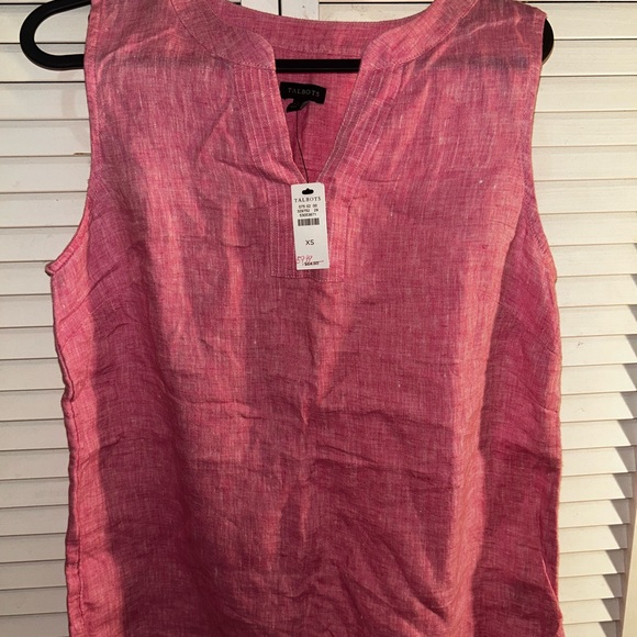 Talbots Tops - Talbots Pink Sleeveless Mandarin Collar Tank Top